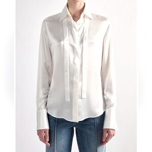 Elegant White Silk Blouse